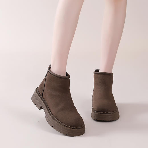 【秋冬新时尚】旦茉磨毛加绒马丁靴 保暖内里 显瘦百搭HLY 商品图4