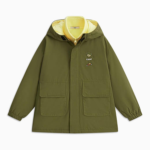 【MQD】【三防】童装男大童冬新款户外大口袋保暖防风连帽棉服 商品图3