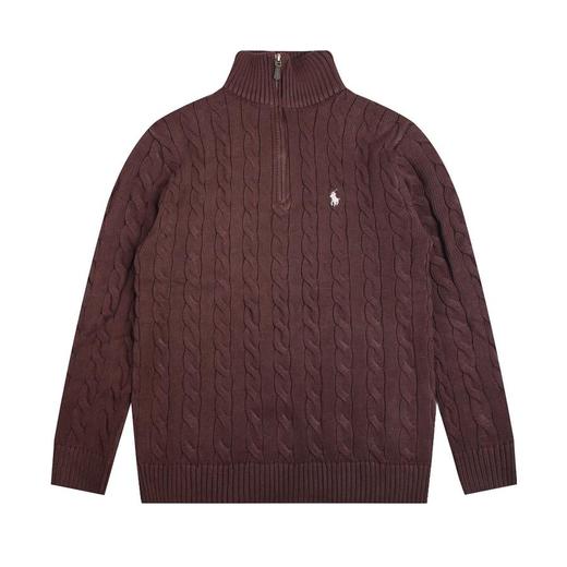 RALPHLAUREN/拉夫劳伦经典战马小标刺绣logo保罗polo高领套头半拉链针织麻花毛衣针织衫男女同款（BG） 商品图5