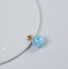 玉美人菲菲*18k海纹石吊坠-圆珠约18mm