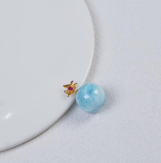 玉美人菲菲*18k海纹石吊坠-圆珠约18mm 商品图0