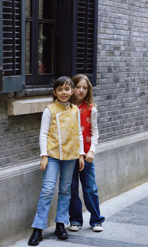 盛唐牡丹|儿童系列|Kids 清明上河图斜襟马甲 商品图2