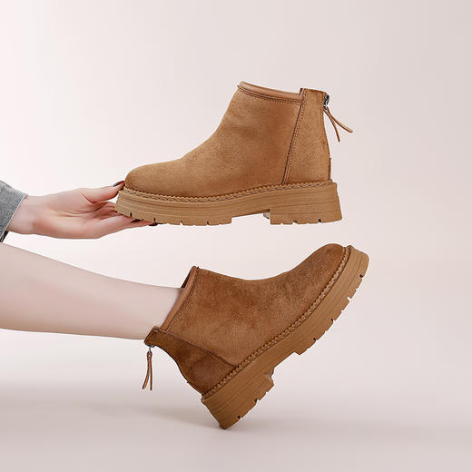 【秋冬新时尚】旦茉磨毛加绒马丁靴 保暖内里 显瘦百搭HLY 商品图1