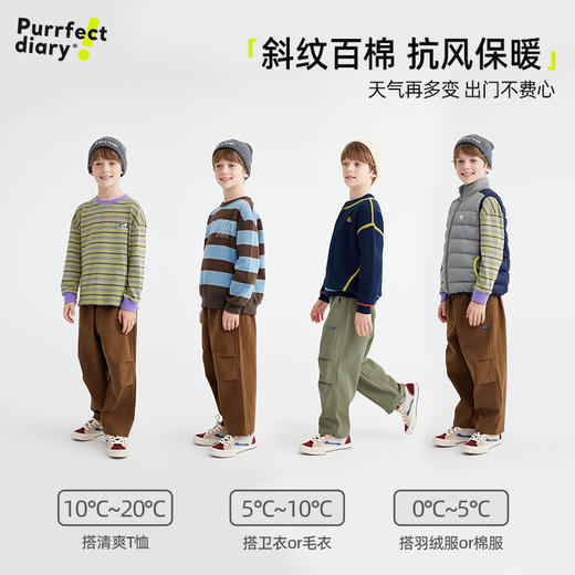 【高耐磨斜纹百棉】儿童百搭直筒工装休闲裤 PQK2416 商品图1