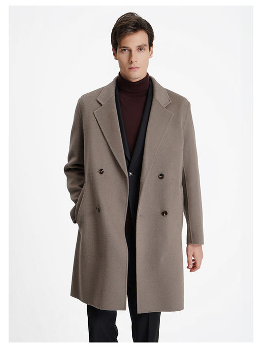 callisto卡其色绵羊毛毛呢大衣 商品图2