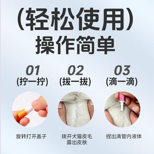 【10送2】菲内仕吡虫啉莫昔克丁滴剂3支装 体内外驱虫 安全去跳蚤耳螨  线下专供 商品图1