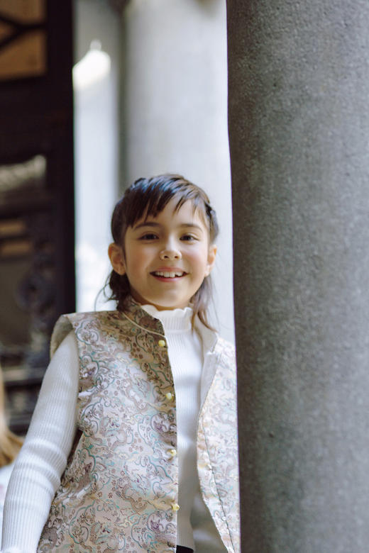 盛唐牡丹|儿童系列|Kids 牛首龙纹对襟马甲 商品图3