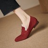 【预售5天】圆头山茶花一脚蹬乐福鞋女冬季加绒粗低跟深口单鞋ML&ML-198 商品缩略图3
