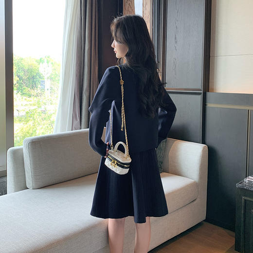 奢姿大码女装2025秋季减龄绣花针织两件套胖妹妹花边拼接时尚套装9844969349 商品图3