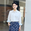 【林栖设计小店】（部分尺码现货）纯棉白衬衣多色拼蓝印花布简约通勤百搭宽松2025春季新品衬衫女1951059 商品缩略图0