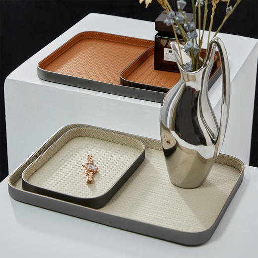 【3色可选】娜家皮纹托盘 商品图2