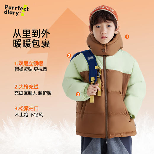 【高于国标】儿童撞色拼接羽绒服 PDWT2413 商品图2