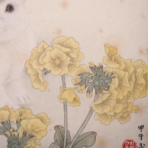 罗玉鑫国画33x33CM《六合之二·戊卯（兔）》一1平尺手绘纸本工笔国画作品[原作编号GH0391] 商品图4