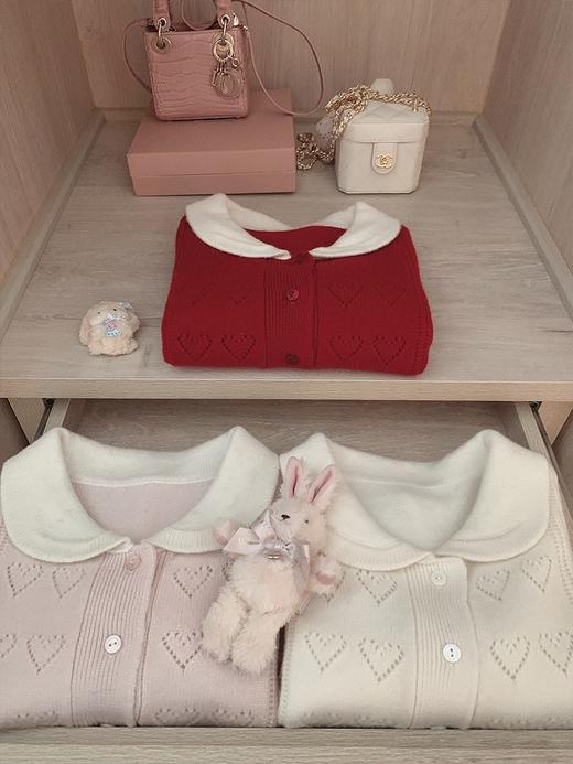 金蘑菇菇Tous les jours冬日宅物2.0/100wool 乖甜系爱心钩花内搭 商品图5