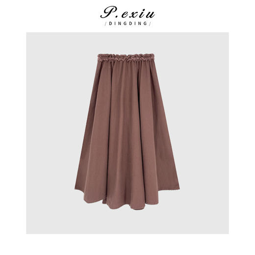 PanYiXiu/潘依绣【气质通勤】100%棉美拉德松紧腰牛仔半身裙 D6075 商品图2