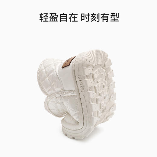 泰兰尼斯kids儿童防滑雪地靴菱形格亮面女童加绒保暖童鞋冬季新款F08X2D2813 商品图4