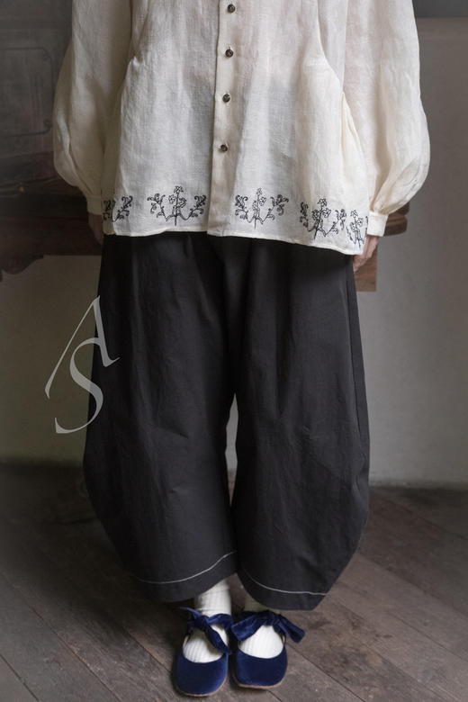 Daniela Gregis  石榴红/象牙白/深蓝色蝴蝶结系带芭蕾鞋 商品图14