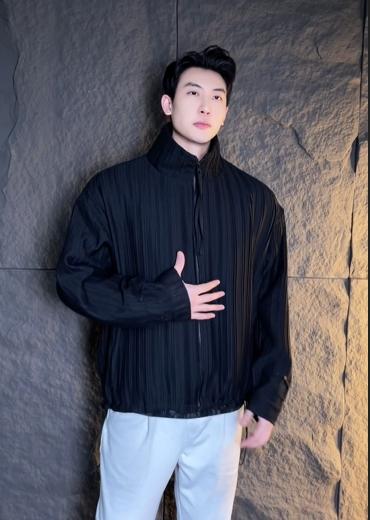 23288秋冬季新款美式潮牌纯色开衫拉链外套时尚百搭简约高级上衣秋款 商品图0