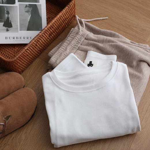 【全国包邮】仟梓赫 双面磨毛打底衫T恤✊ 270g超厚实❗贴肤超柔软 🉑堆积满满的温暖❗质感肉眼可见的好❗单穿内搭都好看～ 外贸大厂出❗定制双面磨毛👌 商品图2