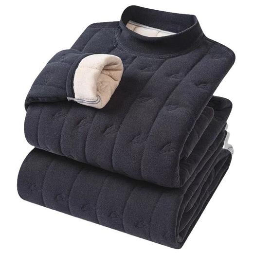 雀说 【绵羊毛四层加厚】秋冬季男女家居服套头保暖内衣套装 商品图4