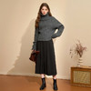 西遇黑色高腰半身裙女新款小个子a字精致显瘦针织长裙D0044148 商品缩略图1