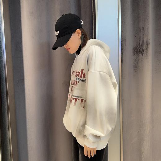 N3前幅字母大图刷刷做旧长袖卫衣（白） 冬季 144100120321 商品图2