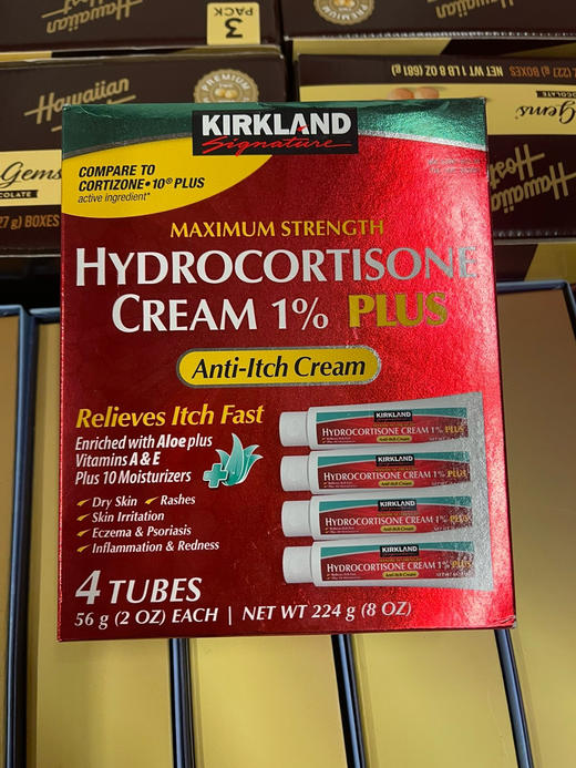 家庭必备品 【美国直邮特价199元/4支装🉐 包税包邮到手】成人以及2岁以上儿童可用！美国直邮Kirkland Signature Hydrocortisone1%PLUS 商品图0