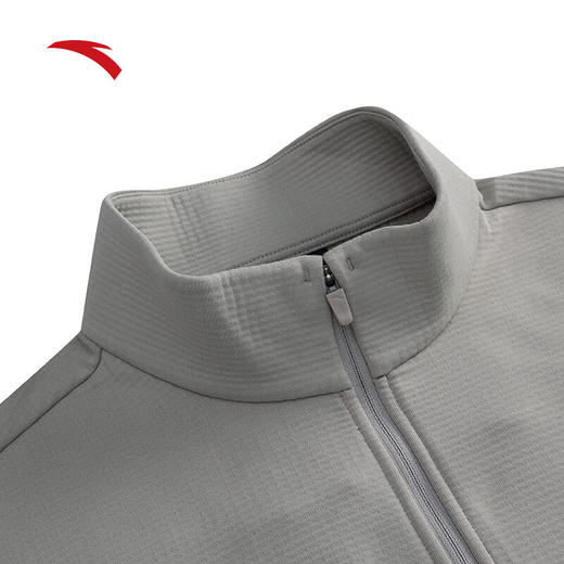 安踏运动长袖男冬季加绒保暖户外运动半拉链针织衫长T恤152446402 商品图1