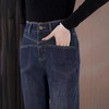 雀说加绒加厚牛仔裤女士新款小个子弹力直筒小脚烟管裤AL999 商品缩略图2