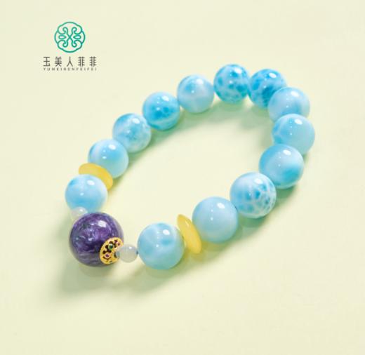 S925海纹石单圈圆珠手串约12mm 商品图0