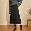 西遇黑色高腰半身裙女新款小个子a字精致显瘦针织长裙D0044148 商品缩略图2