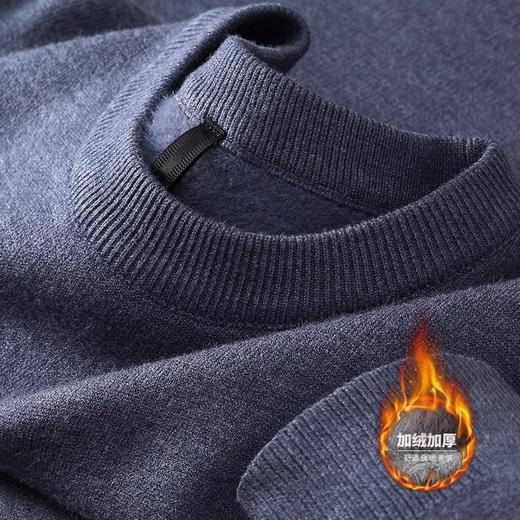 冬季新款加厚内搭毛衫半高领打底针织衫一体绒纯色中领毛衣男 商品图4