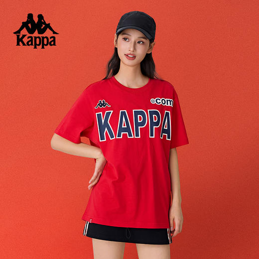 Kappa卡帕背靠背2025蛇年新年款运动短袖男休闲纯棉T恤女针织上衣K0FW2TD39 商品图1