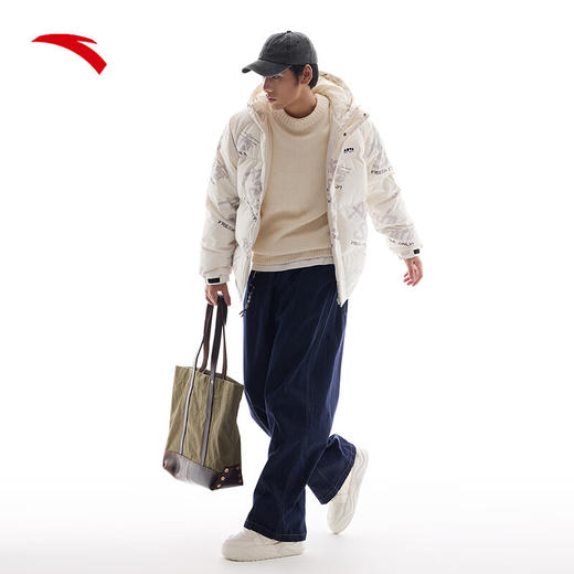 安踏（ANTA）速暖羽绒服 男女同款冬季保暖防风防泼水连帽羽绒风衣服172448901 商品图1