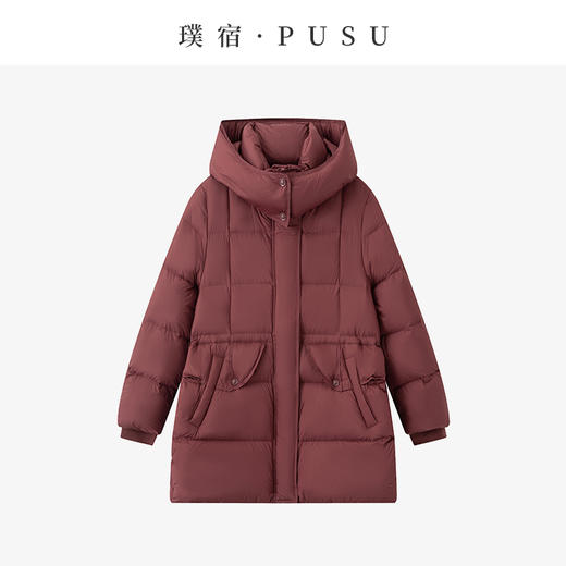 【品牌优选】璞宿PUSU 冬季泡芙 收腰显瘦连帽款鹅绒外套 54945 商品图0