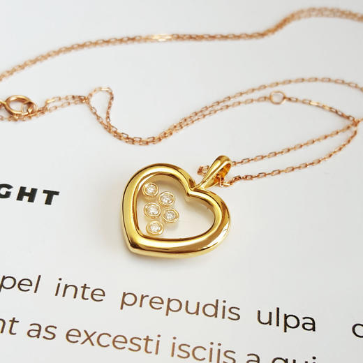 【天然正品】AU750黄金时尚设计款爱心造型钻石吊坠项链20.9*16.3*3.2MM（皆取最大值）女士现售价：3080！181124NJM51 商品图3