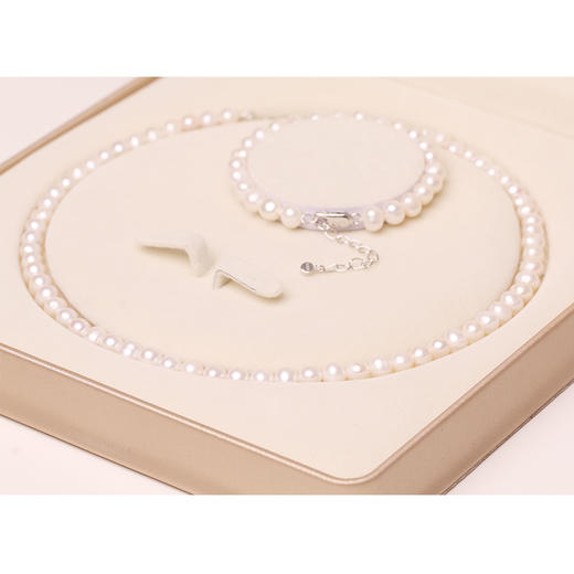 淡水珍珠套装 6-7mm 微瑕 925银延长扣 送妈妈送长辈 108878 商品图1