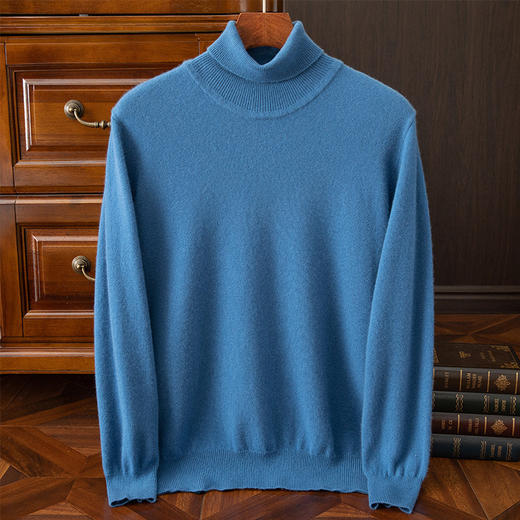 红览 100%纯羊毛衫男士高领宽松套头毛衣NH02 商品图8