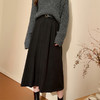 西遇黑色高腰半身裙女新款小个子a字精致显瘦针织长裙D0044148 商品缩略图3