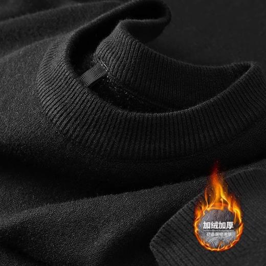 冬季新款加厚内搭毛衫半高领打底针织衫一体绒纯色中领毛衣男 商品图6