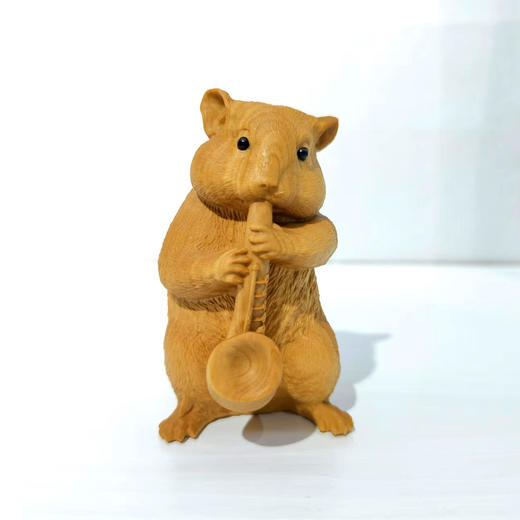 萨克斯仓鼠°黄杨摆件 商品图0