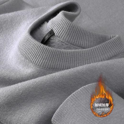 冬季新款加厚内搭毛衫半高领打底针织衫一体绒纯色中领毛衣男 商品图5