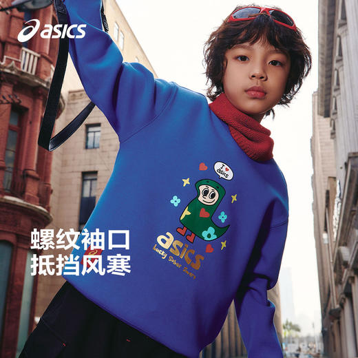 【艺术家联名】Asics/亚瑟士童装春季新款连帽卫衣T恤宽松内搭薄 商品图2