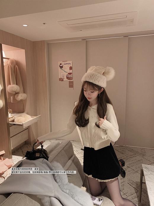 金蘑菇菇Tous les jours冬日宅物2.0/100wool 乖甜系爱心钩花内搭 商品图10