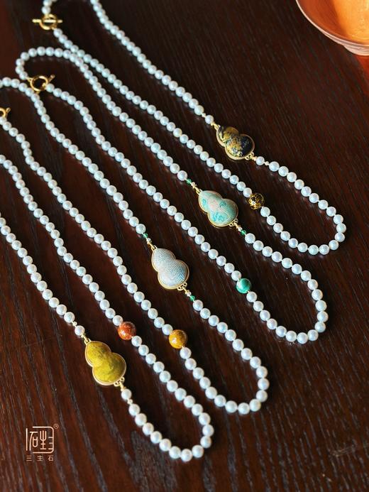 非遗宋锦葫芦大漆珠国风珍珠多用链 商品图0