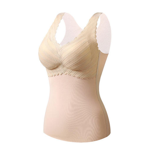 【24小时持续锁温！有温度的“保暖衣”】秋冬新款女士无痕保暖背心内衣 发热高弹背心 蕾丝款打底衫 磨毛修身内搭打底衫上衣-QQ 商品图7