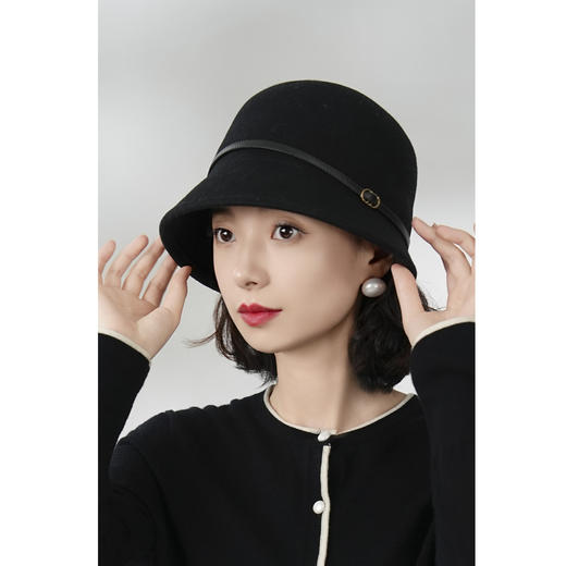 西子/【摩登冬日】英伦风羊毛秋冬优雅气质百搭盆帽子礼帽/MZ218A002 商品图4