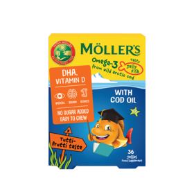 Mollers沐乐思 鳕鱼油果冻（水果味）36粒/盒 挪威原装进口【该商品不支持用券】