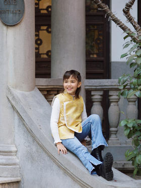 盛唐牡丹|儿童系列|Kids 清明上河图斜襟马甲