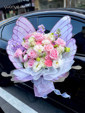 【创意蝴蝶精灵】粉玫瑰混搭网红花束